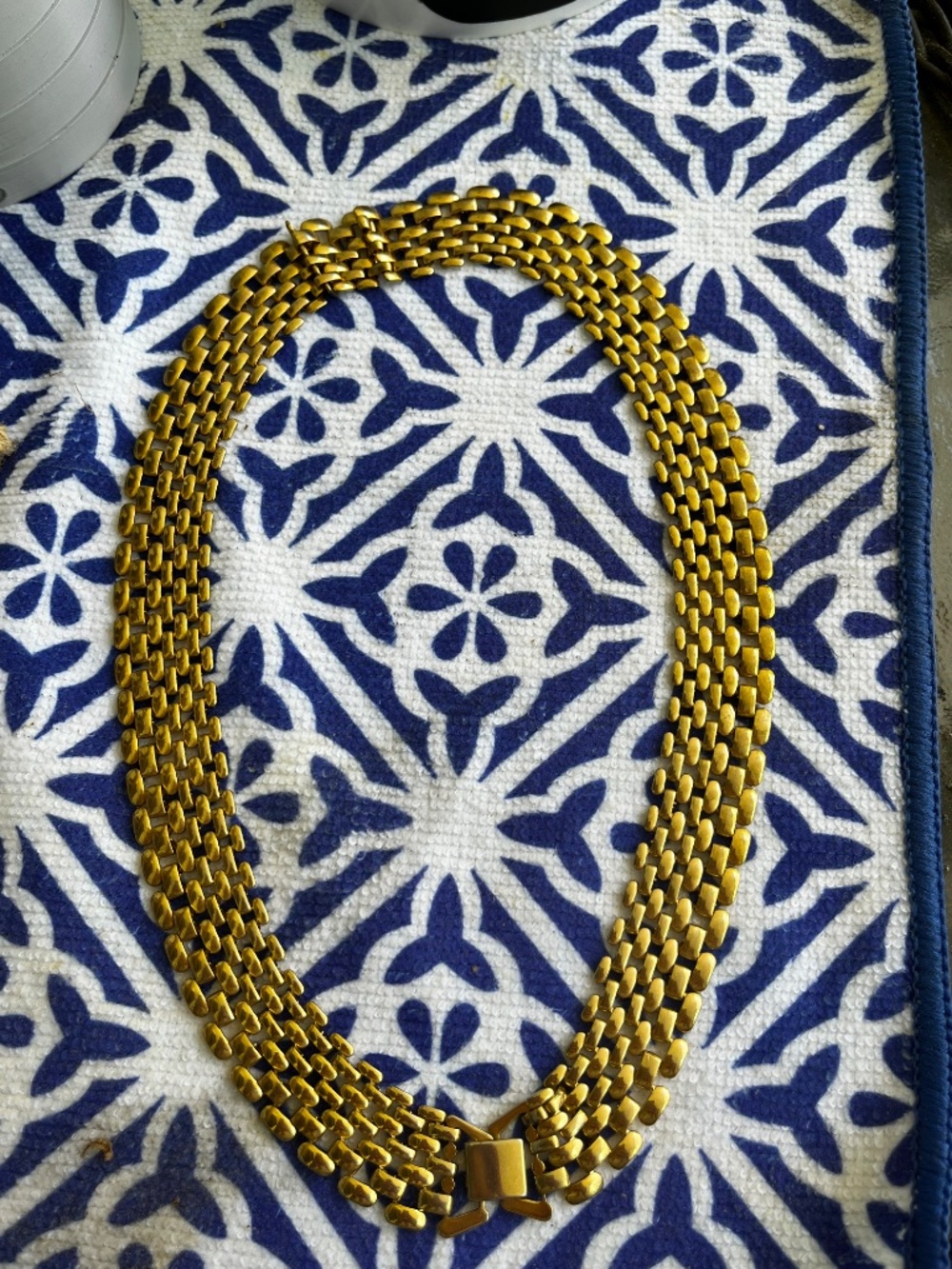 Vintage Gold Plated Egyptian Revival Cleopatra Panther link Necklace - Picture 5 of 6